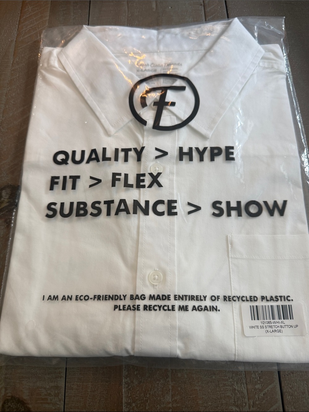 White Stretch Button-Up Fresh Clean Tees